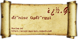 Énisz Györgyi névjegykártya